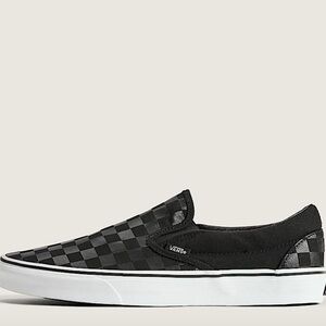 Vans Men's Black Checkered Slip-On Shoes